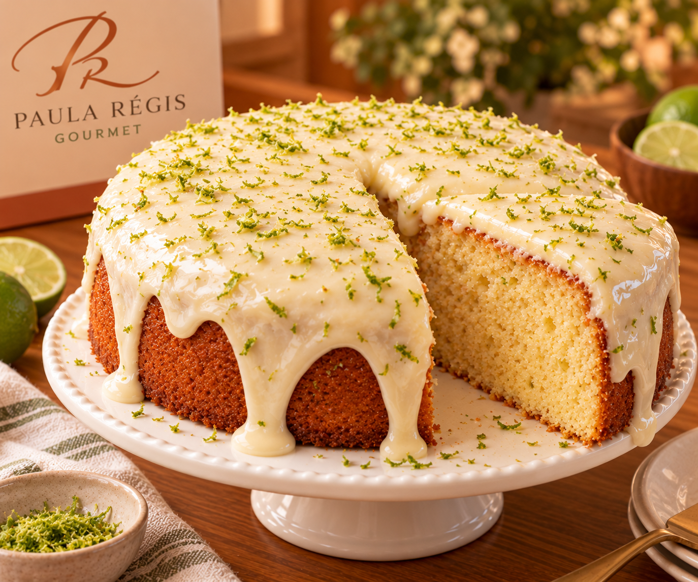 Bolo de Limão com Cobertura Cremosa